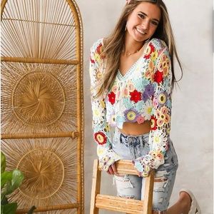 Emory Park Floral Crochet Top